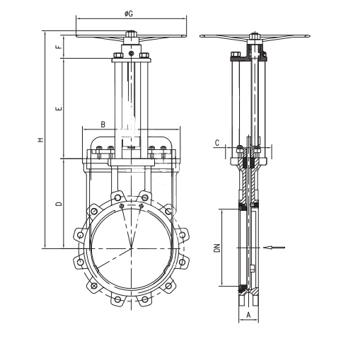 150LB Lug Kinfe Gate Valve